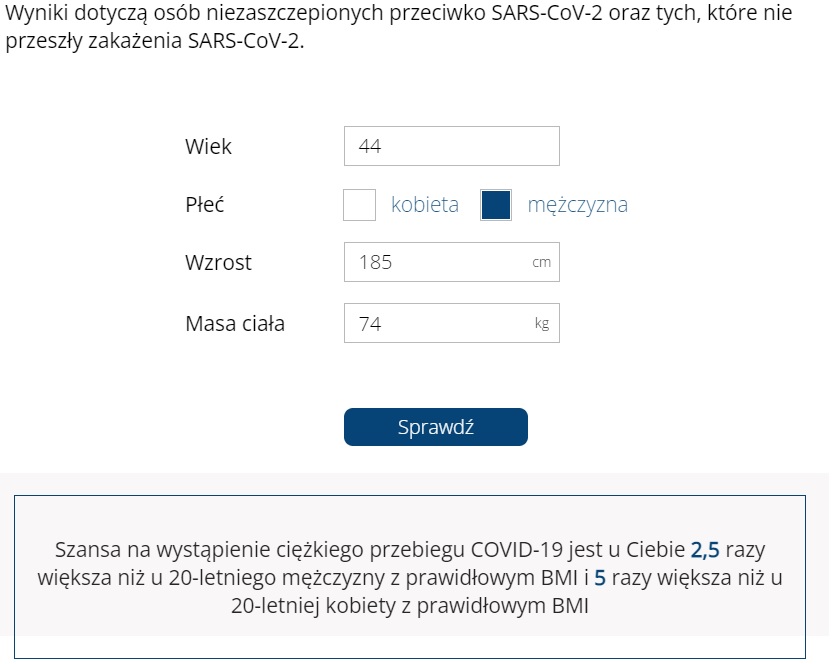 Kalkulator covidowy. Nowy pomysł zachęcający do szczepień?