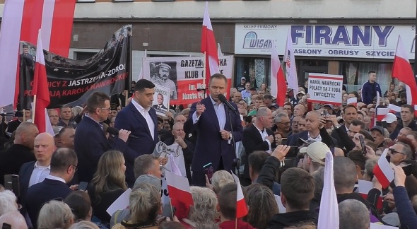 Karol Nawrocki odwiedził Zabrze. Spotkał się z wyborcami na Placu Wolności