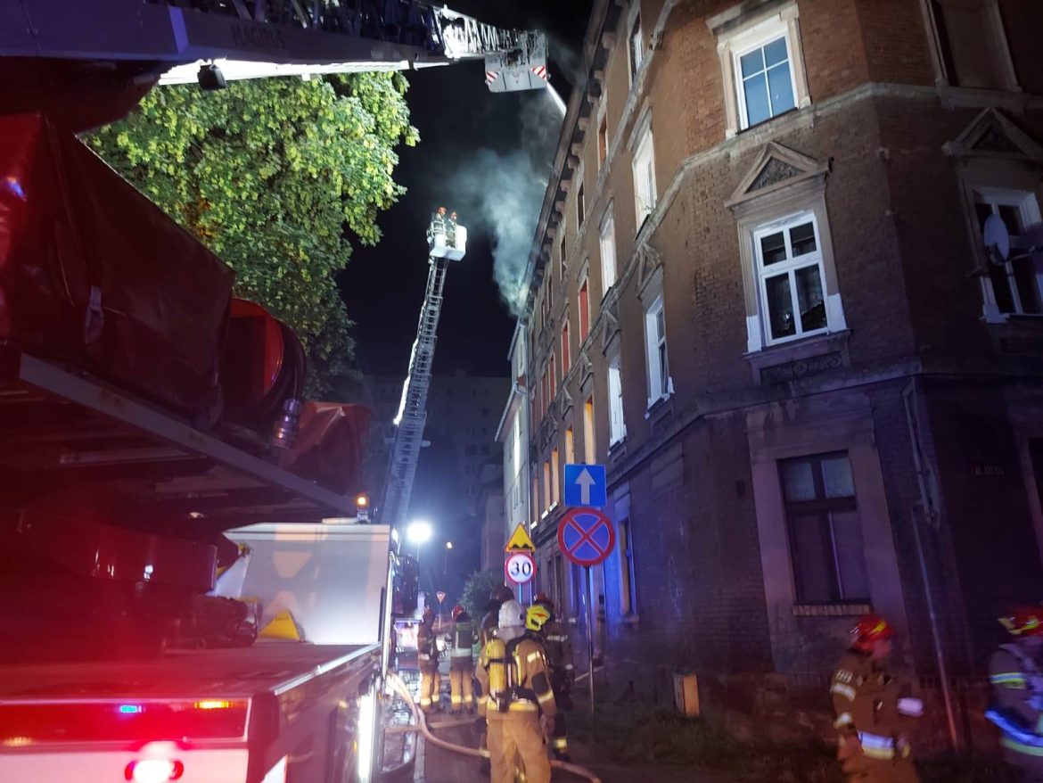 Pożar budynku przy ul. Urbana 11