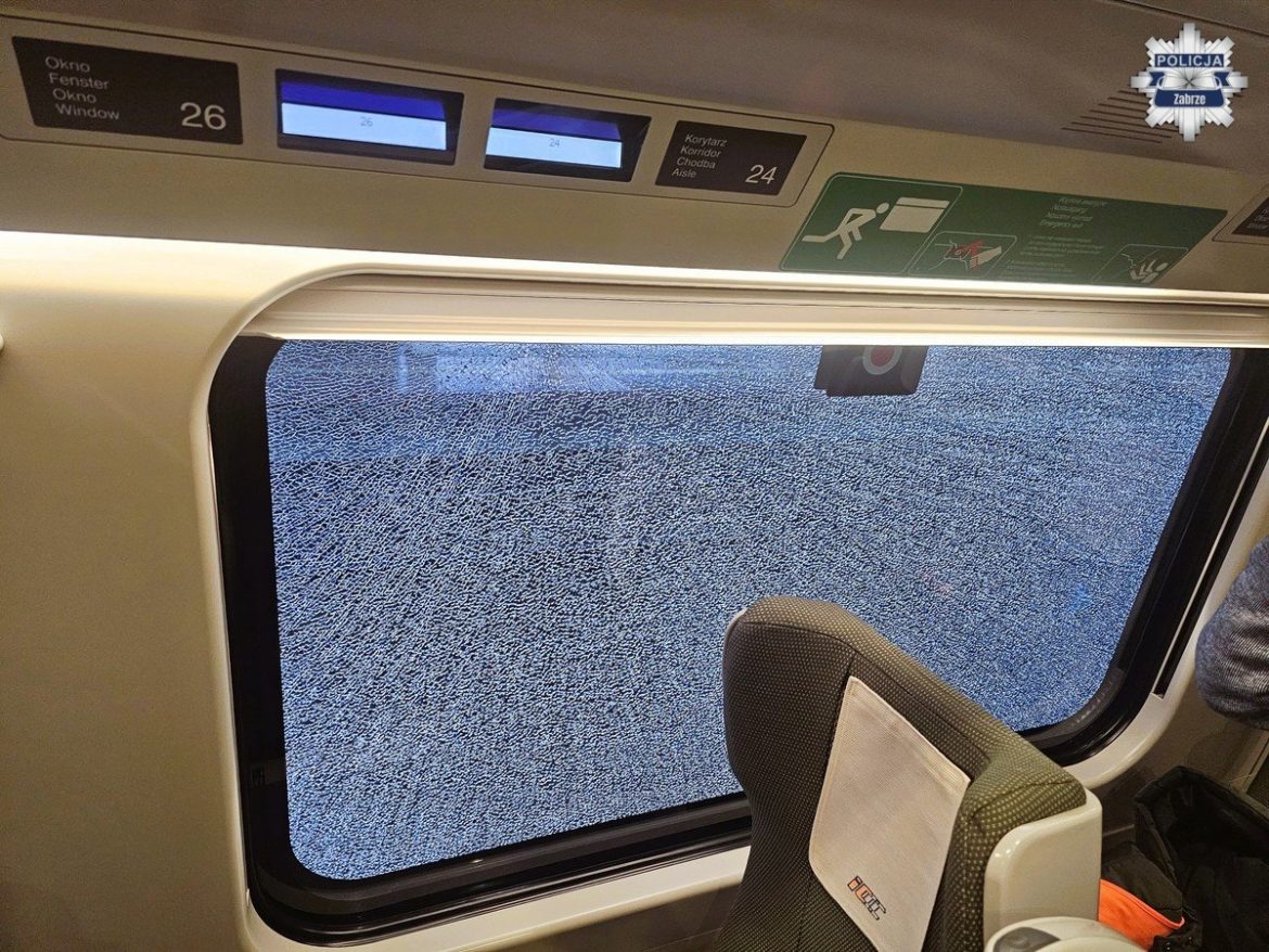Uszkodzona szyba w pociągu EIP. Policja prosi o kontakt świadków